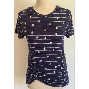 Women's SO T-Shirt Size S Blue with Stars